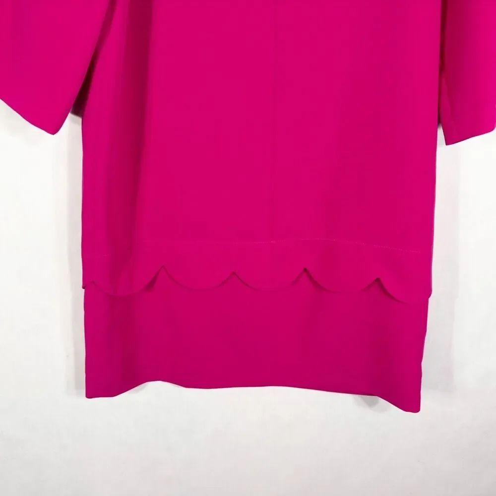 Kate Spade Size 6 Dress Hot Pink Shift‎ Mini Scalloped Crew Lined Keyhole 1352